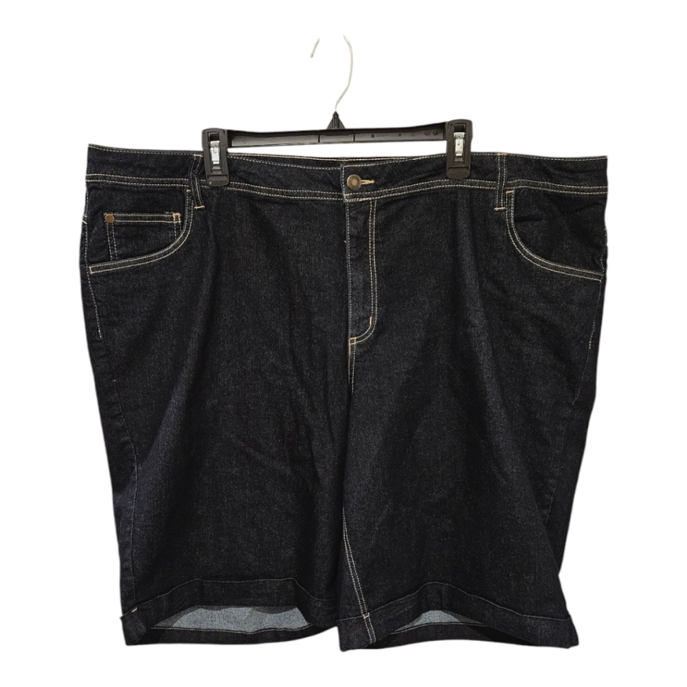 Woman Within Dark Wash Bermuda Shorts Relaxed Fit